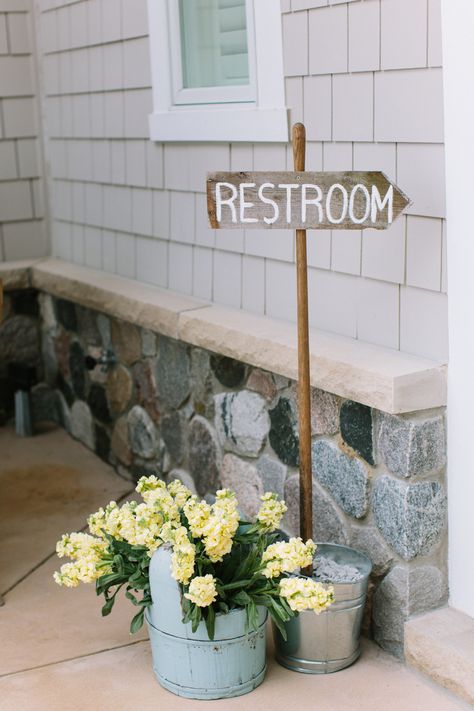 Backyard Wedding Signage, Outdoor Wedding Bathroom Ideas, Wedding Bathroom Sign, Wedding Bathroom Decorations, Restroom Wedding Sign, Wedding Restroom Decor, Wedding Bathroom Decor, Elf Wedding, Restroom Signage