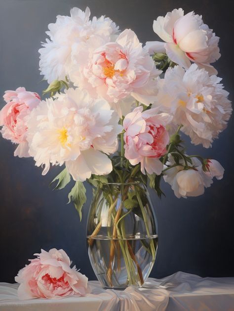 Email – Katia Rubim – Outlook Peony Paintings, Peony Oil Painting, Drawing Roses, Romantic Vase, Peonies Painting, Roses Art, Watercolor Flowers Tutorial, Vintage Flowers Wallpaper, Peony Painting