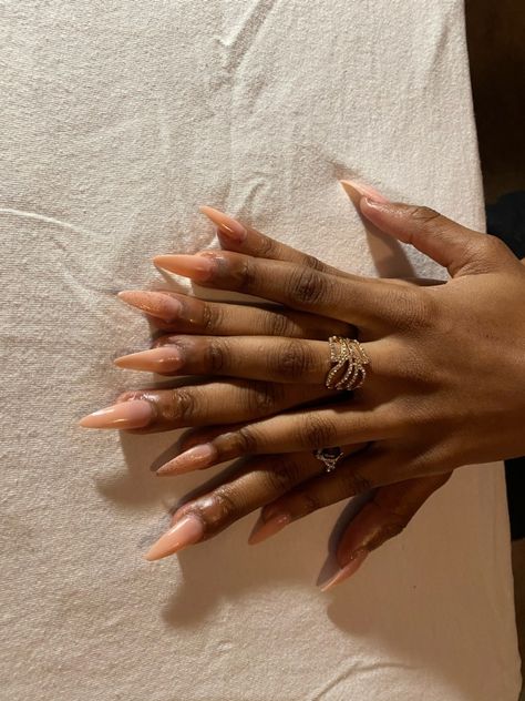 Nude stiletto nails by Nail Mania😍😍 Stiletto Natural Nails, Brown Stilleto Nails Design, Brown Stiletto Nails Design, Nude Stiletto Nails, Stiletto Nails Black Women, Brown Stelito Nails, African Goddess, Graduation Nails, Claw Nails