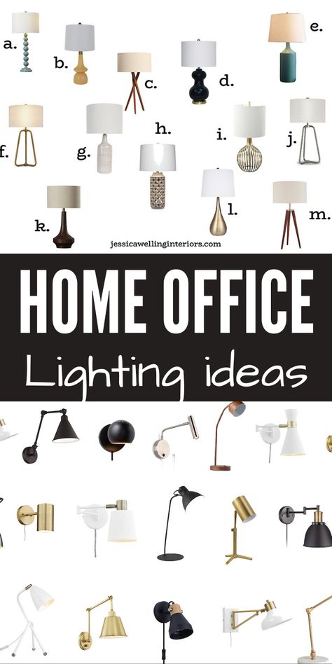 Lamps For Office Desk, Farmhouse Desk Lamps, Home Office Lamp Ideas, Office Desk Lamp Ideas, Office Lamps Desk, Home Office Ideas Black Desk, Office Desk Lighting, Desk Lamp Ideas, Desk Lamps Office