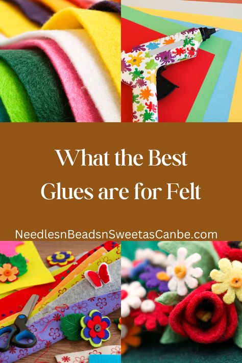 Hey y'all, here are my 4 top best glues for felt. The top glues for felt crafts. Thick Felt Crafts, Felt Pictures How To Make, Cricut Felt Projects, Felt Crafts To Sell, Crafts With Felt, Best Fabric Glue, Easy Felt Crafts, Felt Food Patterns, Felt Glue