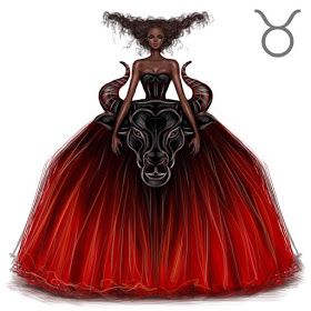 Taurus by Shamekh Bluwi Taurus Art, Zodiac Sign Taurus, Zodiac Sign Fashion, Fashion Illustration Dresses, Fashion Illustration Sketches, Dress Drawing, Zodiac Art, Taurus Zodiac, Fashion Design Drawings