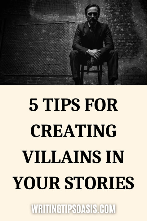 Image of a villain with a gun and title of pin which is 5 tips for creating villains in your stories. Villain In Someone Else's Story, Writing A Villain, Hero To Villain Writing, How To Write A Likeable Villain, Villain Motives Writing, You Will Always Be The Villain In Someones Story, Be The Villain, Writing Villains, Writing Exercises