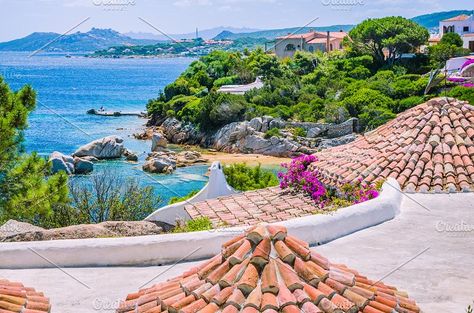 Mediterranean Houses, Sardinia Beach, Sardinia Italy, Mediterranean Homes, Santa Lucia, Palau, Sardinia, Garden Bridge, Outdoor Activities