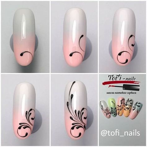 Art Tutorial For Beginners, Gel Ideas, Nailart Tutorial, Nail Fall, Nails Oval, Nails 2017, Nail Drawing, Nail Art Techniques, Painted Nail Art