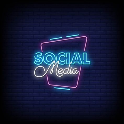 Social media neon signs style text vecto... | Premium Vector #Freepik #vector #design #light #button #marketing Social Media Widget Aesthetic, Logos Social Media, Social Media Wallpaper Backgrounds, Aesthetic Social Media Icons, Social Media Icons Aesthetic, Social Media Background Design, Cigerate Wallpaper, Socials Aesthetic, Social Media Widget