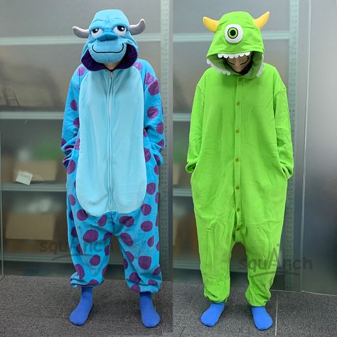 Pajama Couple, Slumber Games, Men's Sleep And Loungewear, Mike And Sully, Halloween Onesie, Anime Monsters, Hippie Costume, Sleep And Loungewear, Halloween Outfit