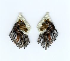 Beaded Bay Horse Earrings | NativeWorksJewelry.com | Beading ... Seed Bead Patterns Free, Seed Bead Bracelets Tutorials, Hoop Earrings Diy, Stitch Beads, Simple Beaded Necklaces, Seed Bead Bracelet Patterns, Seed Bead Tutorials, Beaded Necklace Patterns, Horse Earrings