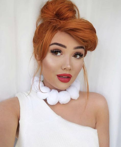 Wilma Flintstone Costume, Flintstone Costume, Red Hair Costume, Redhead Costume, Red Hair Halloween Costumes, Halloween Swag, Wilma Flintstone, The Flintstones, Celebrity Halloween Costumes