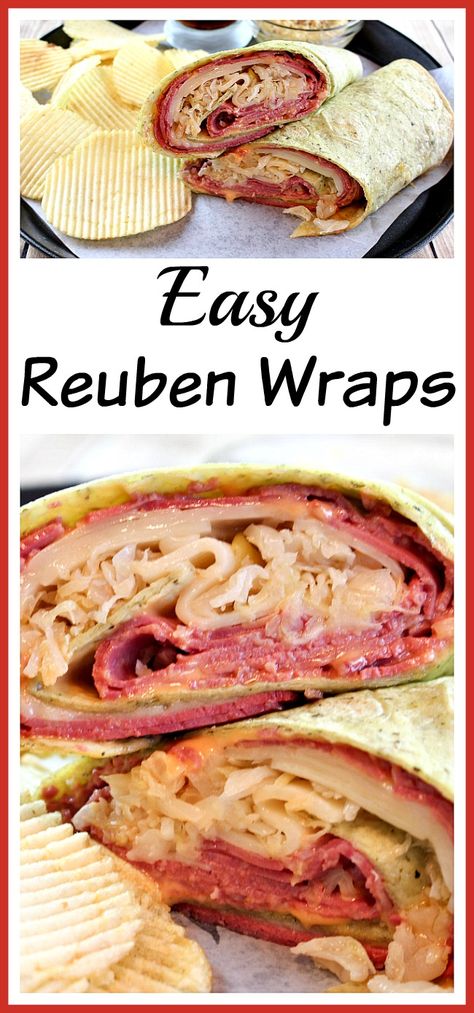 Reuben Wrap, Corned Beef Sandwich, Sandwich Wraps, Reuben Sandwich, Diner Recept, Quick Lunch, Quick Lunches, Quick Dinner Recipes, Saint Patrick's Day