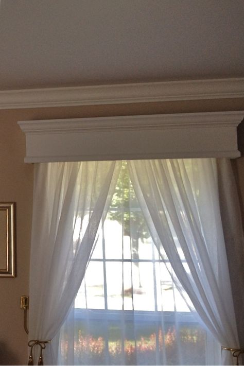 Wooden Curtain Pelmet Ideas, Wooden Pelmet Ideas, Window Cornice Diy, Pelmet Designs, Wooden Valance, Curtain Pelmet, Window Cornice, Floor To Ceiling Curtains, Window Cornices