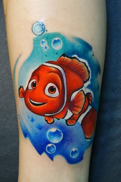 ~Nemo~ Dory Tattoo, Nemo Tattoo, Eliza Bennett, Beach Tattoos, Stitch Tattoo, Petit Tattoo, Beach Tattoo, Tattoo For Son, Fish Tattoo