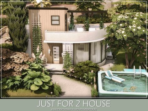 The Sims Resource - Just For 2 House The Sims 4 Lots, 2 House, Sims 4 House Design, Sims Building, Sims 4 Downloads, House No, Island Living, Residential House, Outdoor Retreat