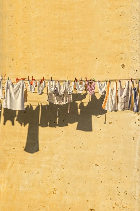 Summer Aesthetics, Clothes Hanging, 수채화 그림, Arte Inspo, European Summer, Mellow Yellow, Clothes Line, Photography Inspo, 그림 그리기