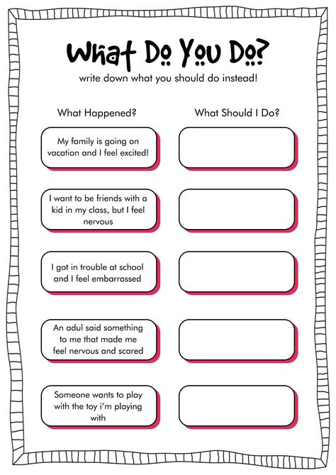 Behavior Worksheets, Fun Worksheets For Teens, Behavior Worksheets For Kids, Cbt Worksheets For Kids Activities, Cbt For Kids, Coping Skills Worksheet, Social Emotional Learning Games, Cbt Therapy Worksheets, Cbt Therapy