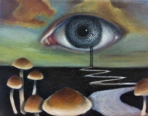 Salvador Dali art Modern Surrealism, Surealism Art, Arte Peculiar, Arte Inspo, Mushroom Art, Trippy Art, Salvador Dali, Weird Art, Eye Art