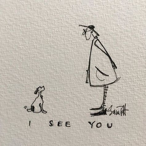 I See You, Illustration Styles, Dog Sketch, Your Pretty, Lovely Smile, 카드 디자인, Quirky Art, Art Line, Arte Inspo