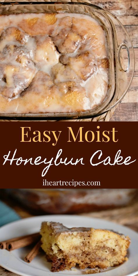 Honeybun Cake Recipe, Honeybun Cake, Honey Bun Cake, I Heart Recipes, Bun Cake, Cakes To Make, Scratch Recipes, Honey Buns, Yellow Cake