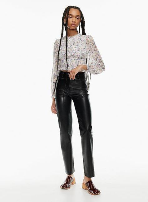 7 Places to Shop for Clothes in Your 30s | Who What Wear UK Melina Pant Aritzia, Places To Shop For Clothes, Aritzia Melina Pant, Leather Pants Style, Melina Pants, Melina Pant, Shop For Clothes, Vegan Leather Pants, Flattering Pants