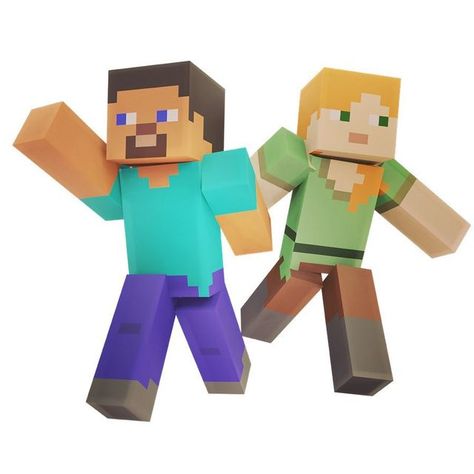 Steve And Alex Minecraft, Alex Minecraft, Steve Green, Block Bench, Minecraft Animation, Minecraft Steve, Blue Monkey, Minecraft Characters, Minecraft Art