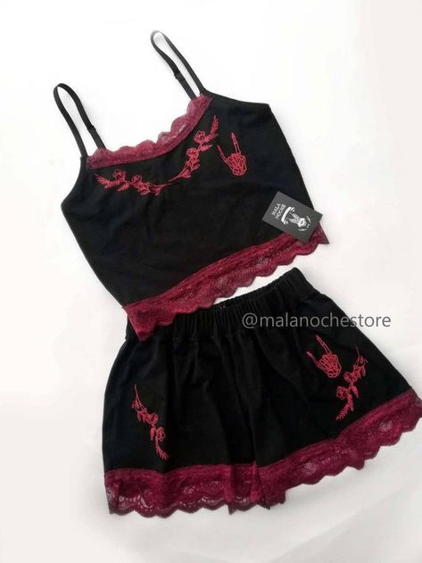 Goth Redwine Pajama Pandora Pajama Black Pajama Gothic - Etsy | Goth pajamas, Cozy dress outfit, Clothes Goth Pajamas, Pajamas Aesthetic, Lavender Print, Bridal Pajamas, Black Pajamas, Cute Sleepwear, Gothic Clothing, Cute Pajamas, Baggy Pants