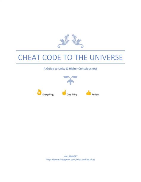 Cheat Code to the Universe.pdf Universe Cheat Codes, Cheat Codes To The Universe, Cheat Code, Cheat Codes, Shadow Work, Useful Life Hacks, The Universe, Life Hacks, Universe