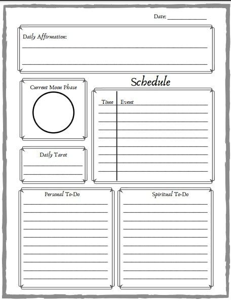 Witchy To Do List, Shadow Worksheets Free Printable, Witch Planner Pages, Blank Journal Pages Printable, Witchy Planner Printables Free, Witchy Planner Ideas, Witch Journal Pages, Tarot Journal Template Free Printable, Witch Templates Free Printable