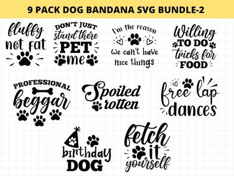 Dog Bandana SVG Bundle-2, Dog Shirt Bundle SVG, Dog Quotes Bundle, Fur Mom Svg, Funny Dog Sayings Svg, Commercial Use - Etsy Funny Dog Sayings, Dog Bandana Svg, Bandana Svg, Dog Bandana Pattern, Dog Sayings, Scrapbooking Set, Dog Quotes Funny, Fur Mom, Funny Dog Shirts