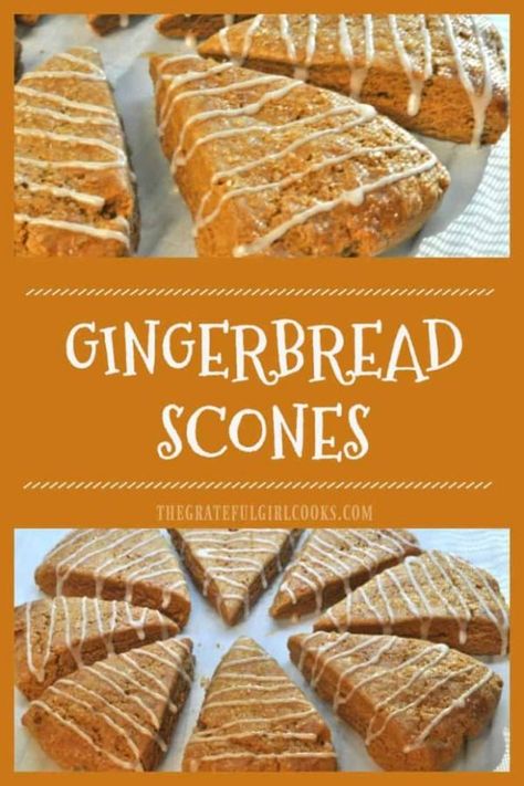 Gingerbread Scones, Scones Breakfast, Easy Scone, Scones Recipe Easy, Scones Easy, Holiday Breakfast, Maple Glaze, Christmas Breakfast, Quick Breads