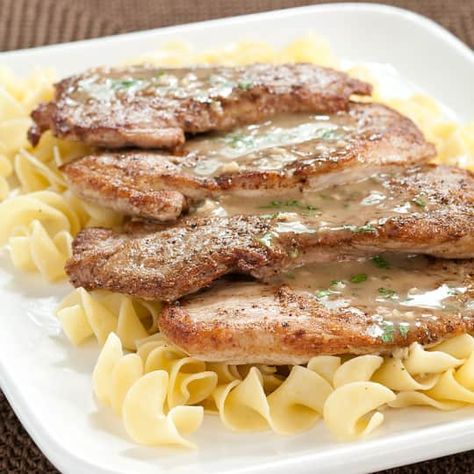 Pork Scallopini Recipes, Scallopini Recipes, Pork Scallopini, Dinner Pork, Chuck Steak, Recipes Fruit, Low Gi, America's Test Kitchen Recipes, Pork Cutlets