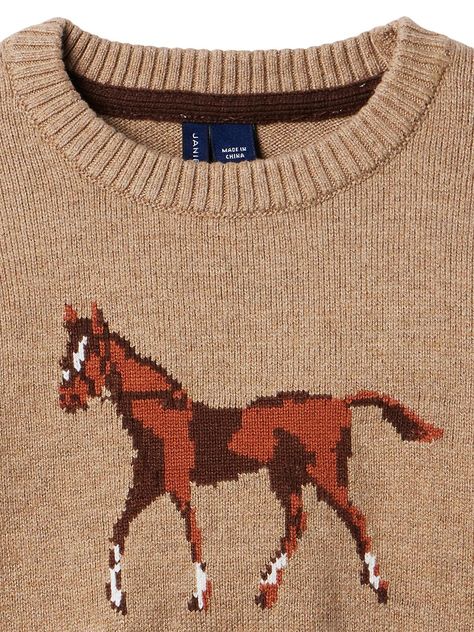 Shop Janie and Jack Little Boy's & Boy's The Horse Show Sweater | Saks Fifth Avenue Horse Clothes, Thrift Wishlist, Horse Sweater, Head Turning Dress, Horse Show, Discount Card, Knitting Ideas, Clothes Horse, Janie And Jack