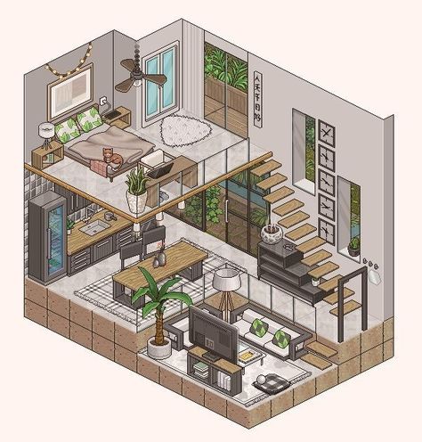 Sims 4 House Plans, Sims 4 House Building, House Floor Design, Sims 4 House Design, Casas The Sims 4, Seni Dan Kraf, Sims House Plans, Sims House Design, Loft House