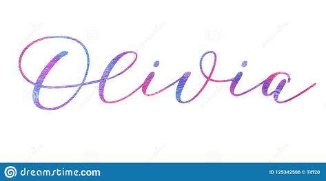 Hand Lettering. Girl`s Name - Olivia Stock Illustration - Illustration of banner, name: 125342506 Name Ideas For Stories, Olivia Drawing, Olivia Tattoo, Cool Arts And Crafts, Olivia Name, Baby Olivia, Watercolor Lettering, Name Tattoos, 2023 Christmas