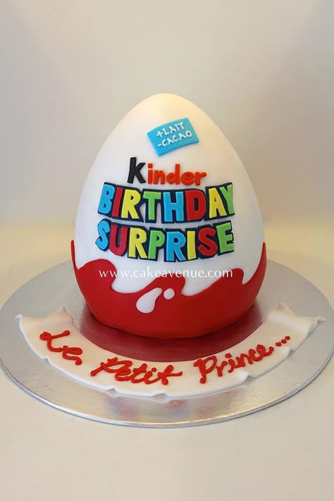 Kinder Surprise Cake Cake For 3 Year Boy, Surprise Egg Birthday Party, Kinder Egg, Frozen Birthday Cake, Surprise Cake, Egg Cake, Surprise Egg, Cake Designs Birthday, Occasion Cakes