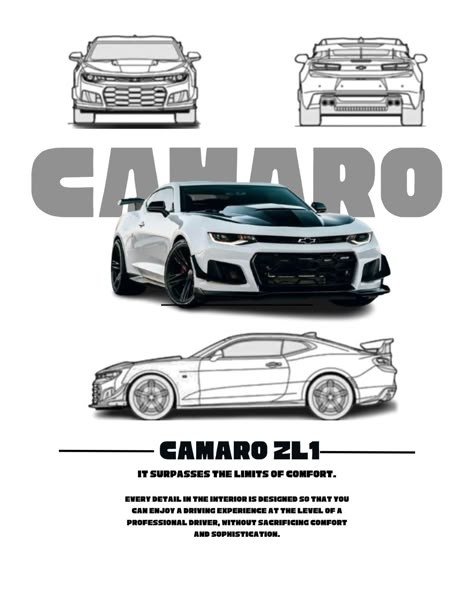 Serie Bmw, Car Facts, Chevrolet Camaro Zl1, Cool Car Drawings, Racing Posters, Camaro Zl1, Cool Car Pictures, Street Racing Cars, Fancy Cars