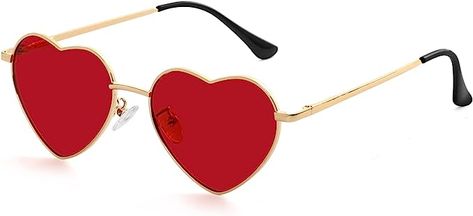 Cute Kursan Polarized red Heart Sunglasses for Women Metal Frame Fashion Lovely Style Sun Glasses UV400 Protection. Hippie Glasses, Holiday Sunglasses, Heart Shaped Glasses, Glasses Fashion Women, Punk Design, Plastic Sunglasses, Heart Shaped Sunglasses, Heart Fashion, Heart Sunglasses