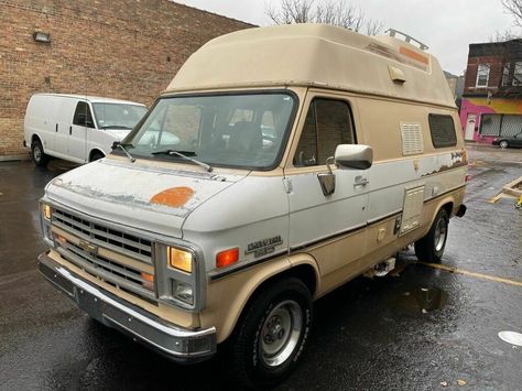 This 1985 Chevrolet G20 is a rare conversion package dubbed the "Get Away Van" and appears to be largely complete with under 70,000 miles showing. #Chevrolet Sprinter Conversion, Chevy Van, Camper Conversion, Running Gear, Van Conversion, Barn Finds, Scavenger Hunt, Camper Van, Recreational Vehicles