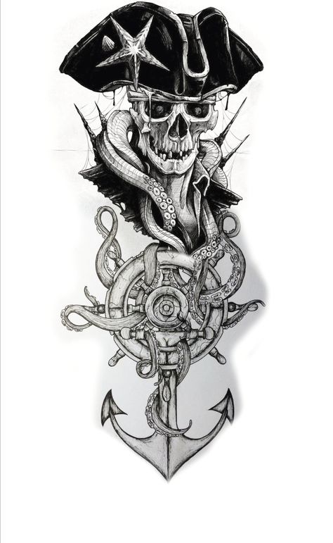 Skeleton Pirate Tattoo, Pirate Tattoo For Men, Pirate Tattoo Ideas, Pirate Tattoo Sketch, Pirate Tattoo Design, Sketches Dark, 300 Tattoo, Tattoo Pirate, Pirate Tattoos