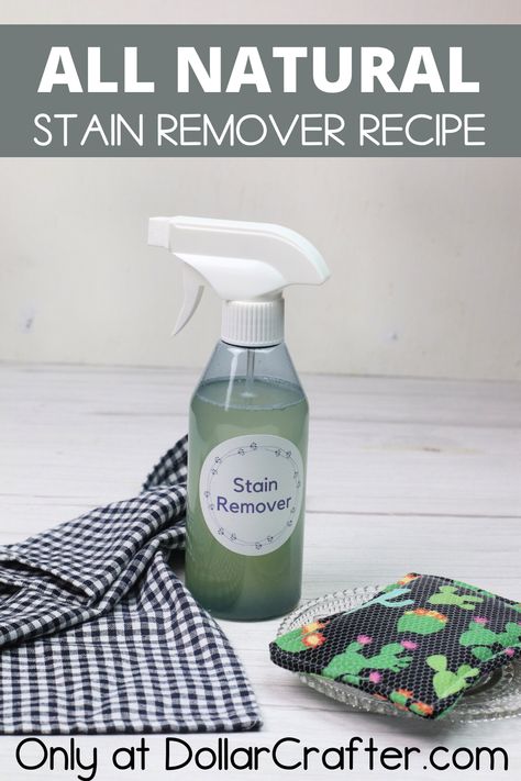 Diy Stain Remover Spray, Diy Laundry Stain Remover, Stain Remover Diy, House Manager, Homemade Stain Removers, Organic Cleaning, Natural Stain Remover, Diy Stain Remover, Stain Remover Spray