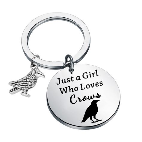 PRICES MAY VARY. ★Crow Gift - This keychain is engraved with “Just a Girl Who Loves Crows ”. In Norse mythology, the crow is the holy bird representing wisdom and thinking. Send this keychain to your friends and family to praise them. ★Material: Grade stainless steel, never fade or tarnish, strong metal texture, durable and smooth. ★Measurement: 30mm(1.18"). TIPS:manual measuring permissible error. ★Crow Lover Gift - Do you love crow? Give a gift for the crow lovers. This also makes a great gift for those that love nordic mythology or viking themed gift ideas. ★Each product will come with Elegant Package, and ready for gift giving. We will make each gift with the full heart, thanks for your attention.  Premium grade stainless steel,never fade or tarnish,strong metal texture,durable and smo Themed Gift Ideas, Nordic Mythology, Love Keychain, Crow Bird, Metal Texture, Bird Jewelry, Norse Mythology, Just A Girl, Lovers Gift