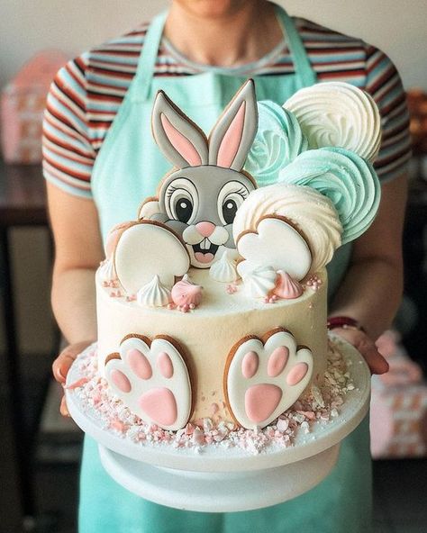 25 Spectacular Easter Cakes that will Make the Easter Bunny Proud Rabbit Cake, Easter Cake, Bunny Cake, Baby Birthday Cakes, Baby Cakes, Crazy Cakes, Disney Cakes, Novelty Cakes, Easter Cakes