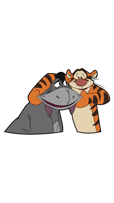 Tigger And Eeyore Wallpaper, Cartoon Best Friends Disney, Tigger And Eeyore Tattoo, Best Friend Cartoon Characters, Tigger Wallpaper, Old Kids Cartoons, Eeyore Tattoo, Tigger And Eeyore, Tigger Eeyore