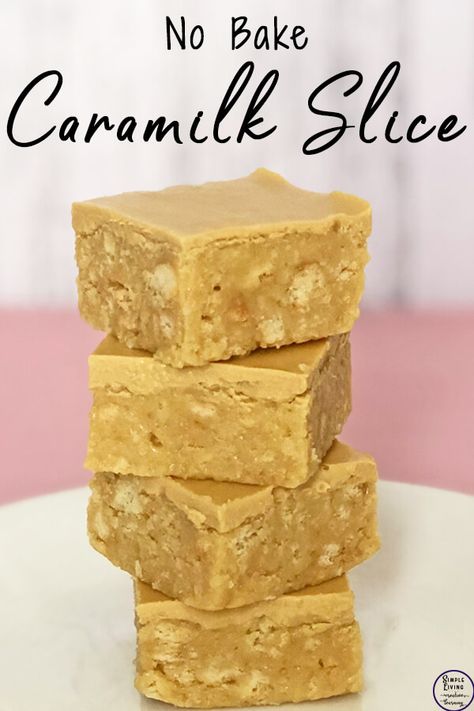 Best Vanilla Slice Recipe, Caramilk Slice Recipes, No Bake Traybakes, Easy Slices No Bake, No Bake Traybake Recipes, Easy Slice Recipes, Slices Recipes Easy, Caramilk Recipes, Simple Slices