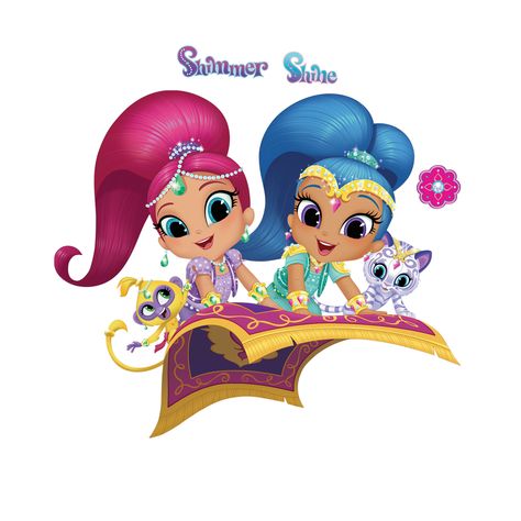 Shimmer And Shine Cake, Shimmer And Shine Characters, Shimmer Y Shine, Bubble Gum Necklace, Child Free, Custom Wall Decals, Shimmer Shine, Fairy Figurines, Shark Birthday