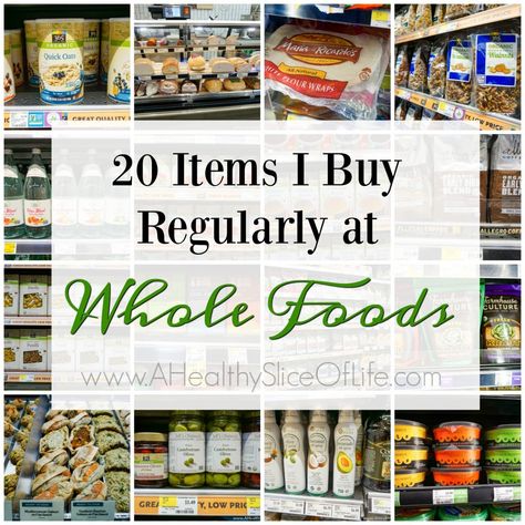 20 must have items I buy regularly from Whole Foods and 8 Tips for Meal Planning Success. Whole Foods Grocery Store, Grocery Store List, Whole Foods Products, Healthy Shopping List, Healthy Slice, Food Shopping List, Health Food Store, Healthy Groceries, Eating Clean