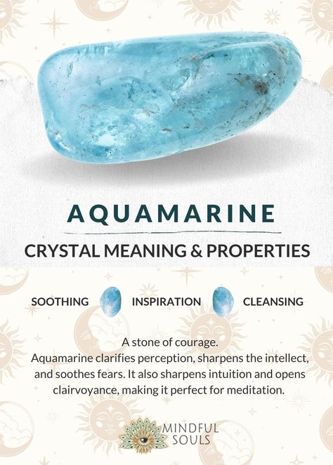 aquamarine crystal meaning and properties Aquamarine Crystal Properties, Aquarmine Crystal, Aquamarine Crystal Aesthetic, Aquamarine Stone Aesthetic, Aquamarine Aesthetic Gem, Aquamarine Color Aesthetic, Aquamarine Crystal Meaning, Aquamarine Stone Meaning, Aquamarine Aesthetic