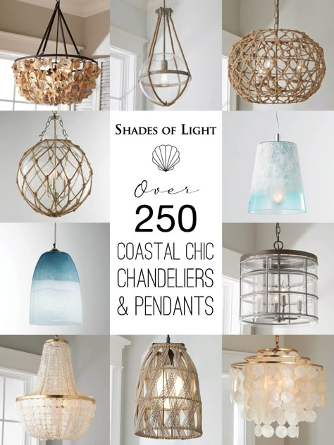 Coastal Bedroom Chandelier, Coastal Light Fixtures Beach Houses, Coastal Style Pendant Lights, Coastal Bedroom Lighting Ceiling, Boho Coastal Lighting, Coastal Modern Pendant Light, Coastal Modern Chandelier, Beach Chandelier Dining Rooms, Coastal Dining Room Lights