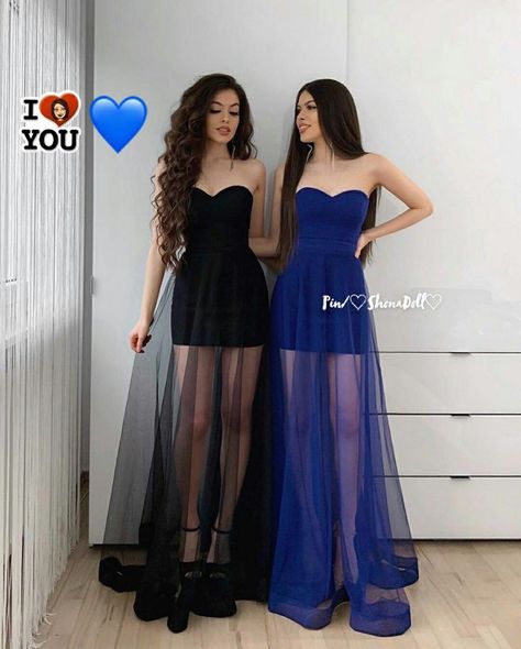 Matching Dresses For Friends, Twinning Outfits, Lisa Lena, Gown Dress Party Wear, Girls Matching Dresses, Matching Outfits Best Friend, Twin Outfits, Bff Outfits, Elegant Prom Dresses