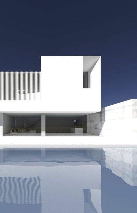 Ultramodern intricacies. #Ultramodern #intricacies #exterior #minimalism #design #monochrome #masseria #lamia #lighting #puglia #lifestyle #architecture #style #pool #linear Minimalist Home Exterior, Home Exterior Architecture, Exterior Architecture Design, Contemporary Exterior Design, Architecture Design Ideas, Daniel Libeskind, Minimal Architecture, Minimalist House, Contemporary Exterior