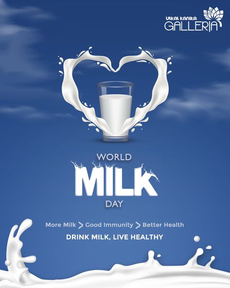 "Drink Milk, Live Healthy". Milk can be consumed by a person of any age group. Happy World Milk Day. . . #milkday #milk #milkshake #utkalgalleria #WorldMilkDay2021 #EnjoyDiary #WorldMilkDay #mybhubaneswar #Bhubaneswar #farmer #health #healthylifestyle #healthylife #staysafe #socialdistancing #drink #healthiswealth Milk Day Poster, National Milk Day, World Milk Day, Veterinary Day, Healthy Milk, World Heart Day, Milk Brands, Global Food, Live Healthy